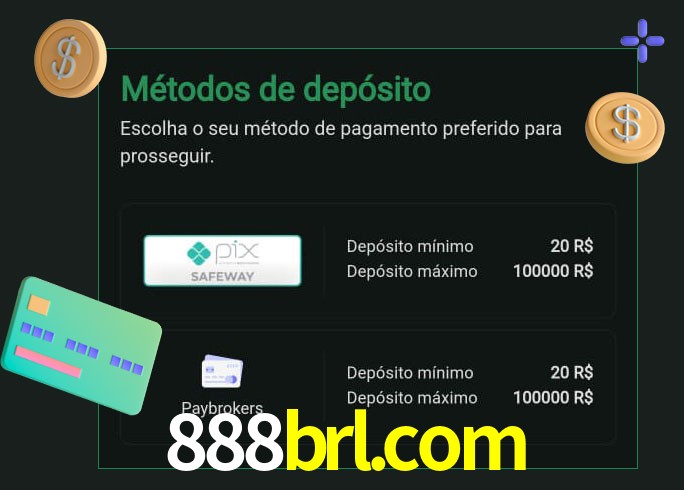O cassino 888brl.com oferece uma grande variedade de métodos de pagamento